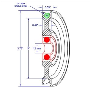 3" Inch Root Diameter Nested U-Groove UHMW - #30001