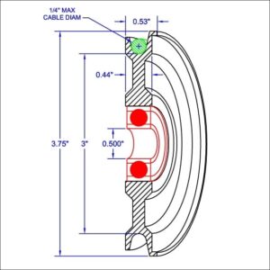 3" Inch Root Diameter Nested U-Groove UHMW - #30002