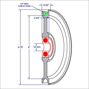 4" Inch Root Diameter Nested U-Groove SX Polymer - #30003