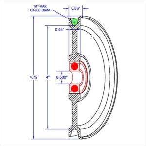 4" Inch Root Diameter Nested U-Groove Cast Nylon  - #30004