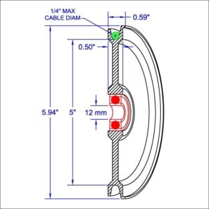 5" Inch Root Diameter Nested U-Groove SX Polymer - #30005