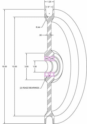 13" Inch Root Diameter U-Groove SX Polymer - #30016