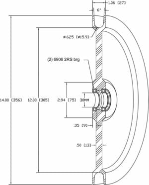 12" Inch Root Diameter Nested U-Groove SX Polymer - #30020