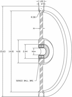 14" Inch Root Diameter U-Groove SX Polymer - #30023