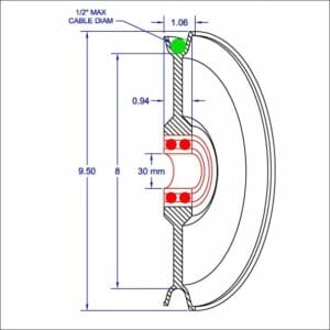 8" Inch Root Diameter Nested U-Groove Nylon - #105106