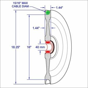 16"  Inch Root Diameter U-Groove Cast Nylon - #105108