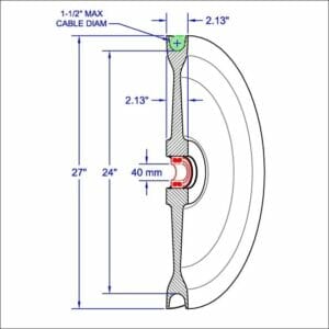 24" Inch  Root Diameter U-Groove Cast Nylon - #105110