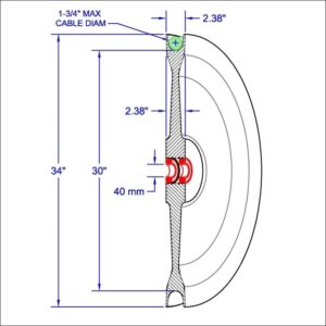 30"  Inch Root Diameter U-Groove Cast Nylon - #105111