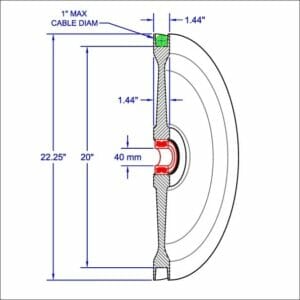 20" Inch Root Diameter Flat Groove Cast Nylon - # 105115