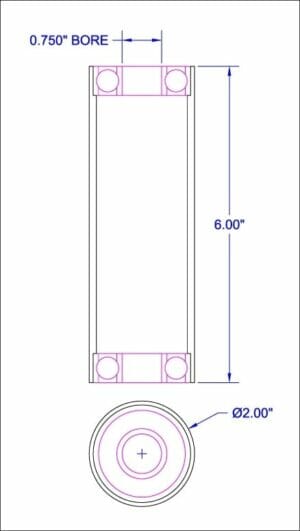 2" Inch OD x 6" Inch Long Hardened Steel Replacement Roll