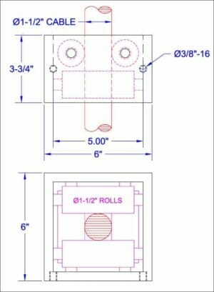 BRF-150 Fixed Box Roll (Up to 1-1/2" Cable Capacity) BASE MOUNT - Image 2