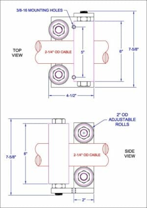 ABR-225 Adjustable Box Roll (Up to 2-1/4" Inch Cable Capacity) - Image 2