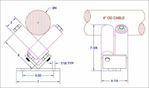 FVR-400S Fixed V Roll (Up to 4" Cable Capacity)